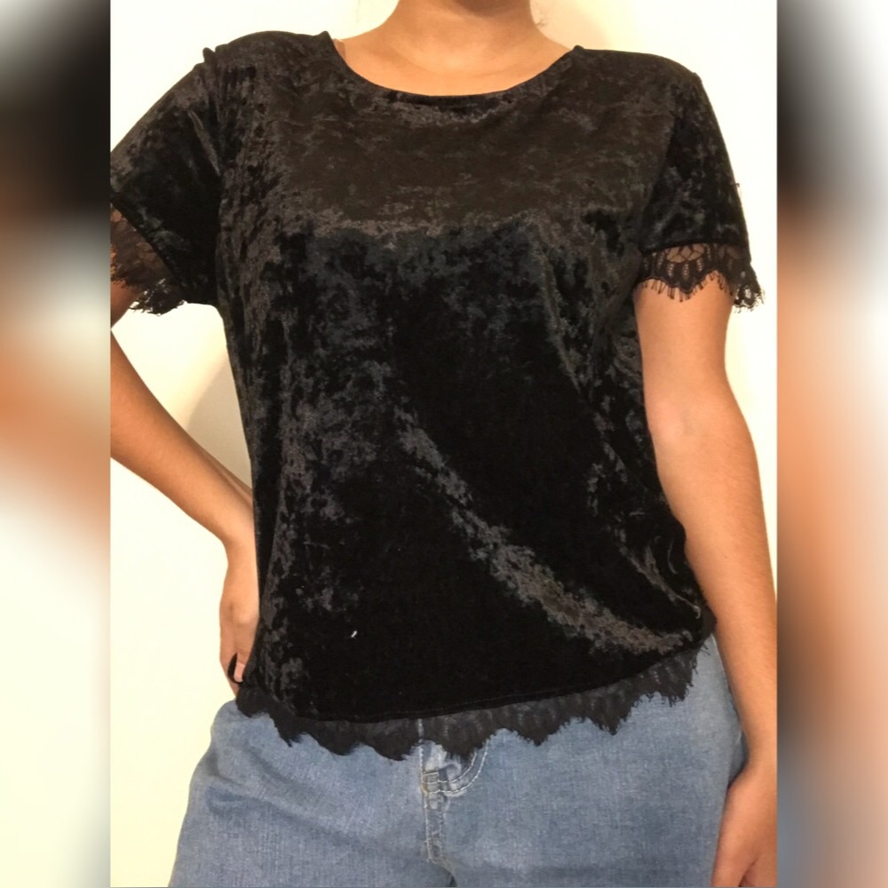 Black velvet shirt